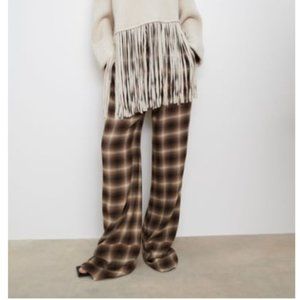 ZARA plaid wide-leg pants